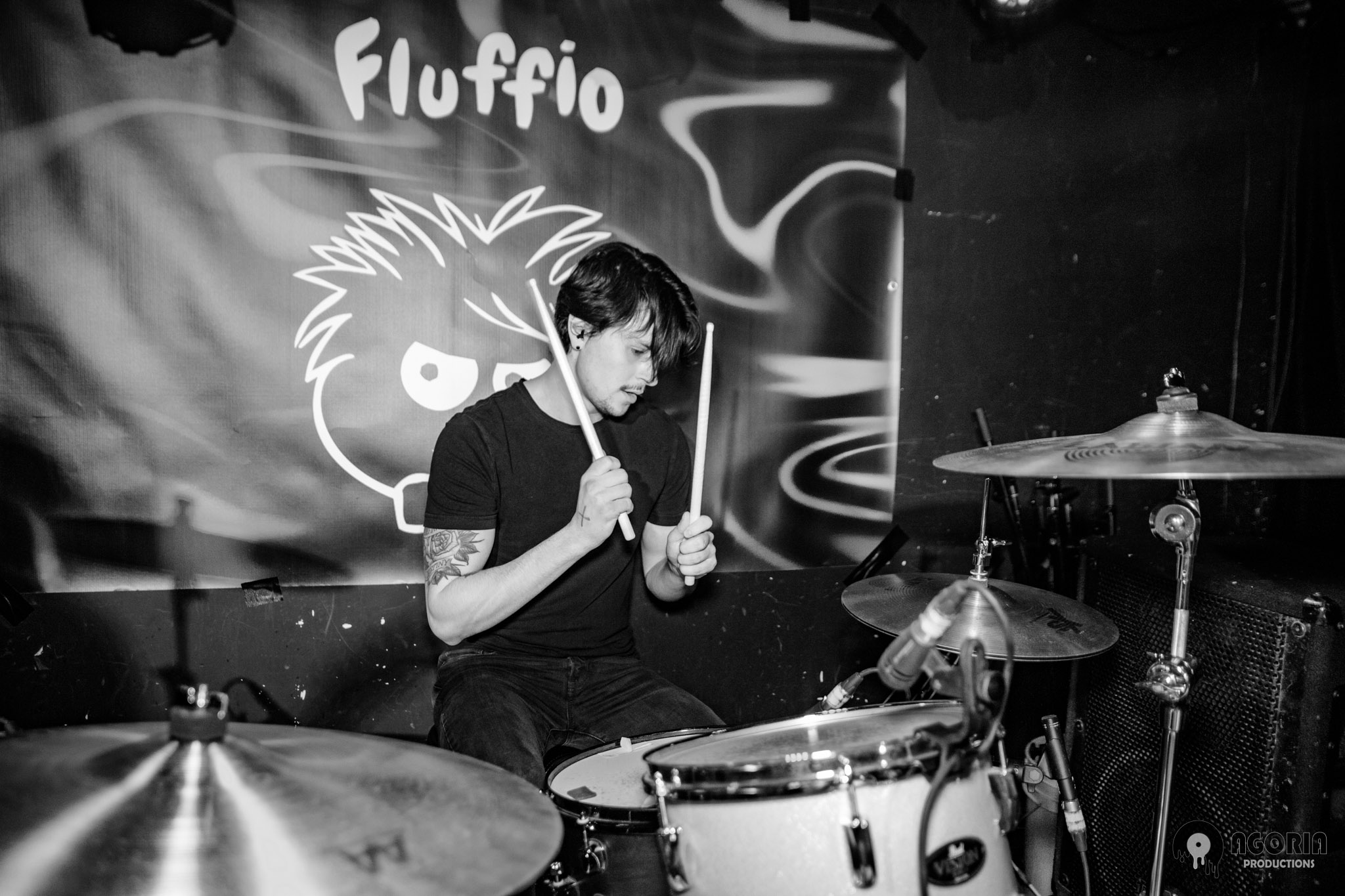 Sean Winick playing the drums live with Fluffio and The RPC in Toroonto at The Baby G